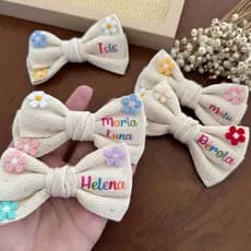 Laço Infantil Personalizado com Nome - Laço de Cabelo para criança com Nome personalizado