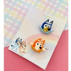 Par de Xuxinha Bluey e Bingo, Rabicó de cabelo infantil Bluey e Bingo - Elástico de cabelo Bçuey e Bingo