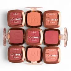 Blush Facial em Pó Compacto c/ Espelho Soft Mist Dia a Dia Mahav