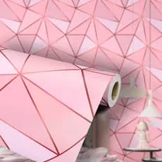 Papel De Parede Adesivo Zara Tons De Rosa Com Rose Gold - Vinil Autocolante