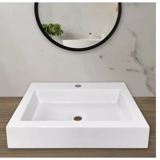 Cuba De Apoio Sobrepor Retangular PVC 44x34 Banheiro Lavabo