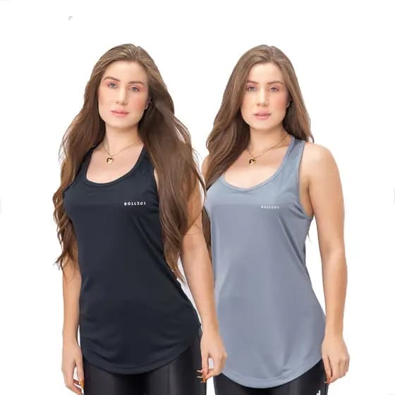 kit 2 Regatas Dry Fit Feminina Academia Regata Tapa Bumbum