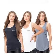 Kit 3 Regatas Lisas Femininas Long Academia Roupa Academia Feminina