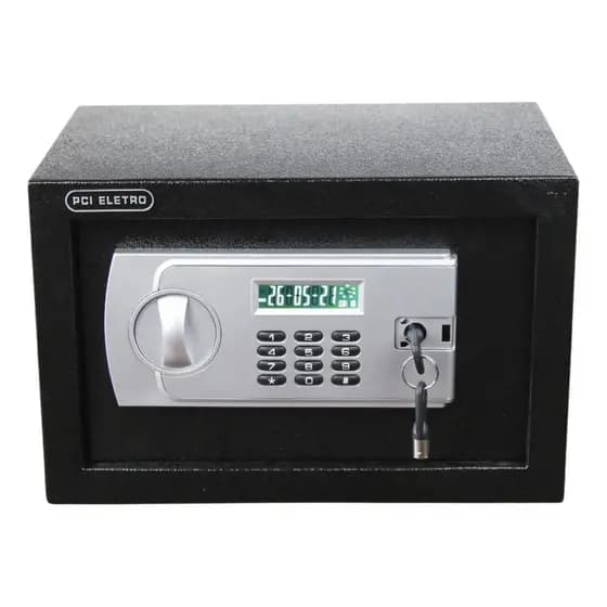 Cofre Eletrônico Digital Com Senha E Chave Preto 8l Pci Cofres