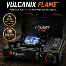 Fogareiro Portátil Vulcanix Flame™ Alta Potência Compacto Camping Churrasco Cozinha Maleta Premium