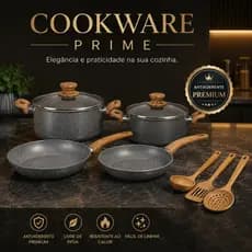 Conjunto Panelas Antiaderente 4 Pecas Com 3 Utensilios Residencial Cozinha