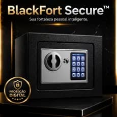 BlackFort Secure™ — Cofre Eletronico Digital Seguranca Protecao Resistente Senha Codigo Chave Preto