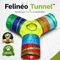 1. Felinéo Tunnel™ Túnel Interativo para Gatos 3 Entradas Brinquedo Pet Estimulação e Diversão