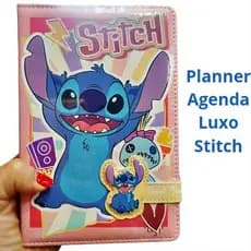Planner Agenda Luxo Stitch 2025  |  Capa Dura Emborrachado  | Agenda Fofa Kawaii