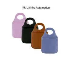 Kit Lixeira Couro Resistente Automotivo Universal