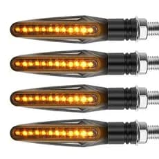 Pisca Seta Para Moto Universal LED Sequencial Esportivo 12v Slim Lente Fumê