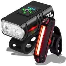 Kit Lanterna Sinalizador Farol Bke Bicicleta Luz Ultra Led prova D´Agua Profissional Potente