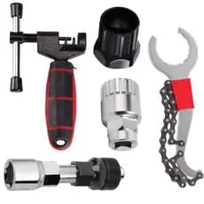 Kit Ferramentas Chaves De Reparação Reparo Bike Extrator Pedivela Movimento Central Roda Livre Saca Tira Pino Corrente