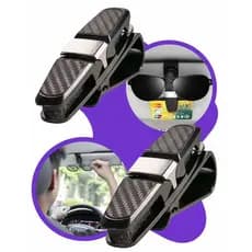 Kit 2 Porta Óculos Carro Suporte Quebra Sol Veicular Clips