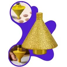 Dispositivo de chanfrar telha de 50 mm Broca de chanfrar diamante M14 Conjunto de broca chanfrada