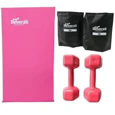 Kit treino Halter 5 kg Emborrachado Tornozeleira Peso 5 kg Colchonete academia