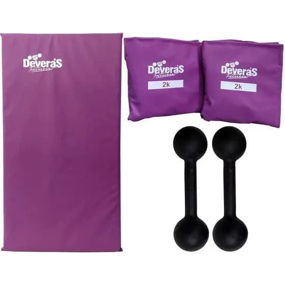 kit musculação com colchonete de ginastica tornozeleira peso 2 kg halteres de peso 2 kg cada - par de tornozeleiras de peso