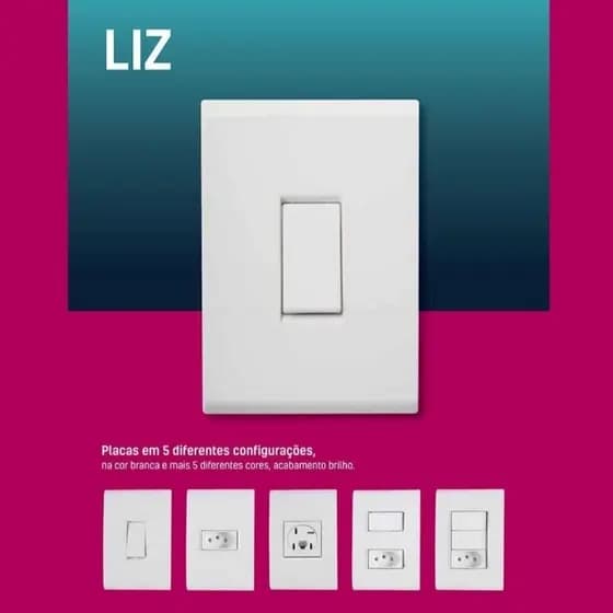 Kit 10 Conjunto Tomada ou Interruptor Tramontina Liz Branca