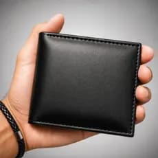 Carteira Masculina Couro Sintético Lisa Preto ou Marrom