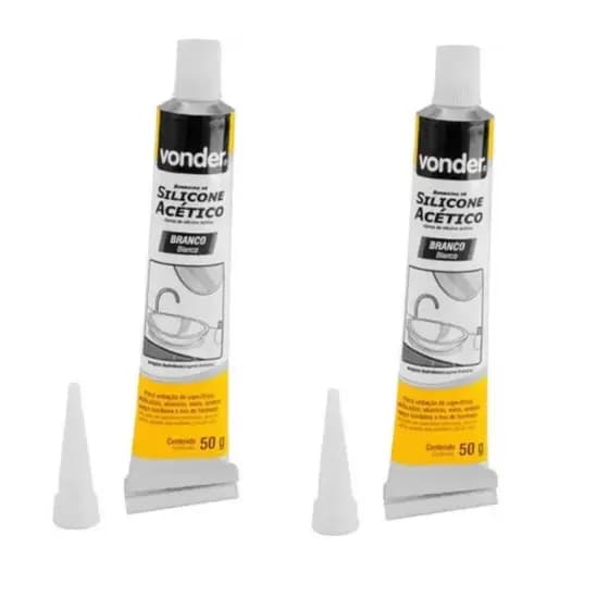 Borracha Silicone Acético Branco Vedações Automotivas 2 unidades