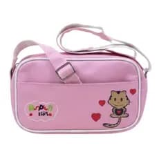 Bolsa Infantil Rosa Menina Transversal Estampa Gatinho