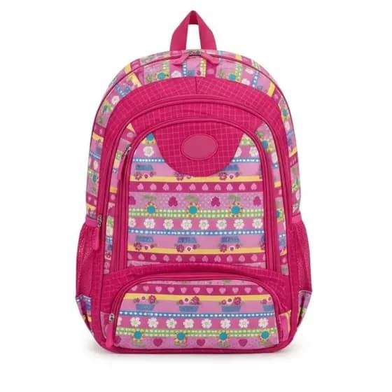 Mochila Escolar Infantil Menina Rosa Grande Reforçada