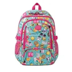 Mochila Escolar Infantil Menina Azul e Rosa Reforçada