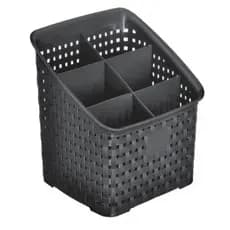 Organizador Rattan 6 Divisórias Preto