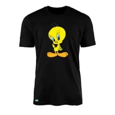 Camiseta Desenho Piu Piu Anime Masculina Casual Básico de Algodão de Manga Curta Pronta Entrega