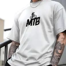 Camisa Camiseta MTB Bikers em Algodão Estampada Manga Curta P ao GG