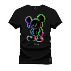 Camiseta Rato Neon Colorido Várias Cores Promoção