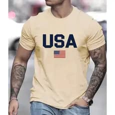 Camiseta Masculina USA Tecido Algodão Premium Promoção