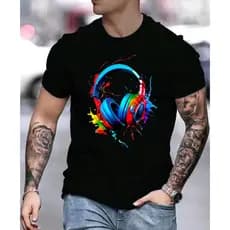 Camiseta camisa Tshirt Fone Colorido Tinta Confortável Macia Promoção