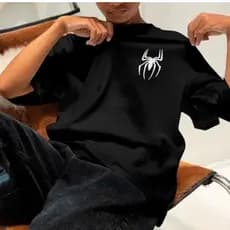 T-shirt casual de gola redonda para homem camiseta aranha promoção