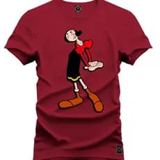 Camiseta Manga Curta P ao GG T-Shirt Algodão Estampada Unissex Olivia Palito