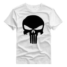 Camiseta Punisher em Algodão Macio e Confortável Casual Tshirt