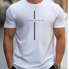 Camiseta Camisa Jesus Cristo Moda Masculina em Algodão