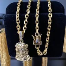 Cordão cadeado com fecho especial 4 mm/70 cm MOEDA ANTIGA Banhado Ouro
