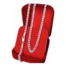 Corrente De Prata 925 Masculina Legítima 3mm/ 70cm Grumet Escama De Peixe 70 Cm