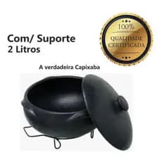 Panela de Barro Capixaba 2 Litros + Suporte