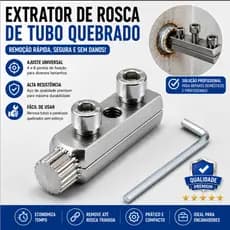 Extrator de Rosca de Tubo Quebrado Universal 4 e 6 Pontos Removedor de Parafuso Válvula Torneira
