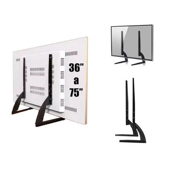 Suporte De Mesa Para Tv Base 36'' A 75'' Lcd Led oled qled Universal Samsung LG 42 43 48 50 55 58 60 65 70 75 Polegadas