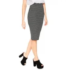 Saia Feminina  / Saia Midi / Saia justa / Saia Listrada  / Moda Evangélica / Casual /Saia cintura alta / Saia secretária