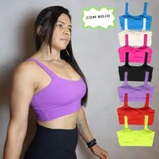 Top academia com alça de sustenção  fitness com bojo academia treino corrida cross fit esporte