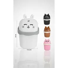 Mini Lixeira Infantil 1,5L com Tampa – Lixeira de Mesa Bichinho Decorativa para Cozinha e Escritório