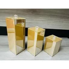 Kit Porta Escova De Dente Porta Algodão Porta Cotonete Vidro