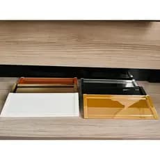 Bandeja de Vidro 11x30cm Decoração Casa Lavabo Preta Branca Rose Dourada Espelho Bronze
