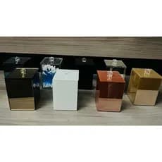 Porta Cotonetes Com Tampa Vidro Branco Preto Rose Dourado Bronze Espelhado Lavabo Banheiro Casa