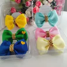 kit  3 Laços  No bico de pato /acessórios  para meninas/Laços Azul Verde e Amarelo/kit rosa amarelo e azul