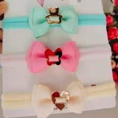 Kit  com 3 Faixinhas para Bebês / de 0 a 2 Anos/Meus Primeiros Lacinhos/Tiaras RN